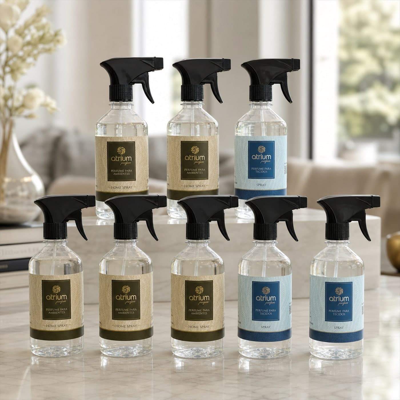 Atrium Parfum Kit 5 Home Sprays + 3 Águas para Tecidos — Kits Econômicos kit