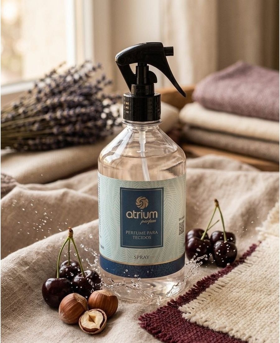 Atrium Parfum Água para Tecidos, aroma Cereja e Avelã, 500ml